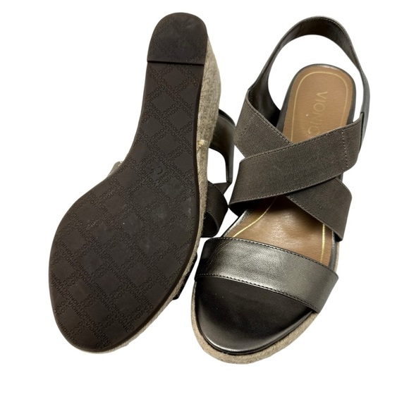 VIONIC Ainsleigh Wedge Sandals Women's size 10 Gold Bronze Platform Heels - Picture 2 of 9